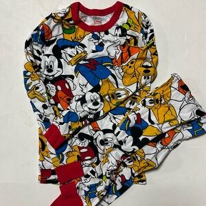 Disney store Pjs Mickey goofy Donald size 8 fitted pajamas vGUC